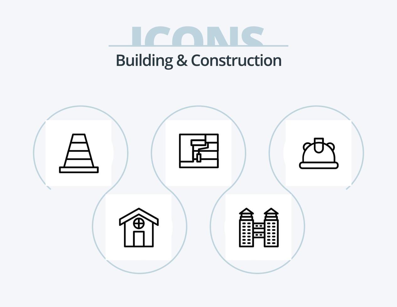 Building And Construction Line Icon Pack 5 Icon Design. . barrier. grinder. barricade. roller vector