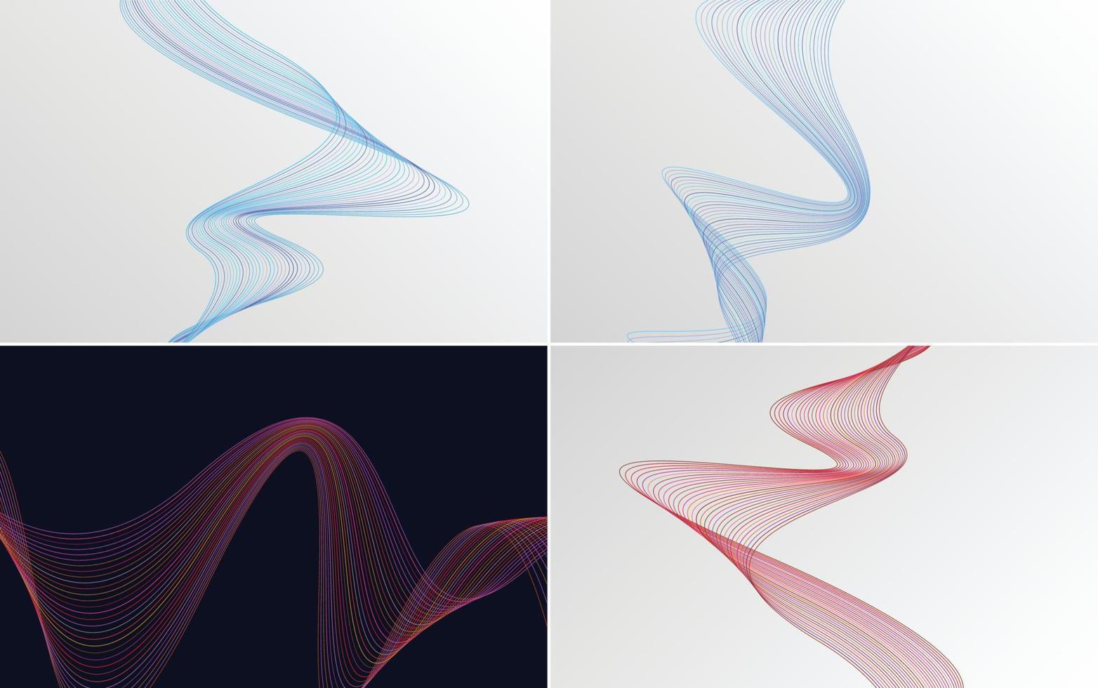 Our set of 4 vector line backgrounds adds a modern touch