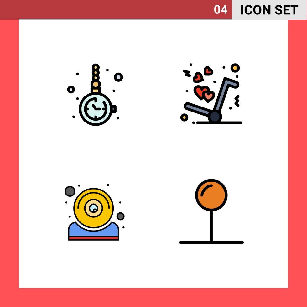 4 iconos creativos, signos y símbolos modernos de accesorios de joyería informática, obtenga elementos de diseño vectorial editables vector