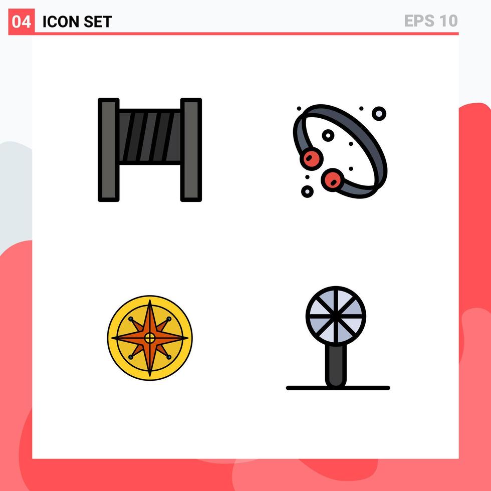 Universal Icon Symbols Group of 4 Modern Filledline Flat Colors of blocker navigation fashion luxury position Editable Vector Design Elements