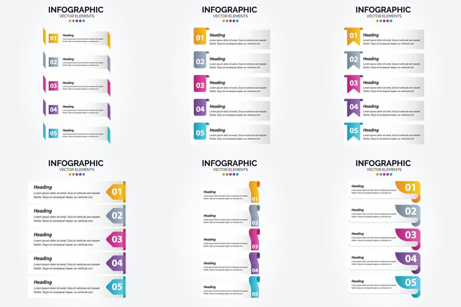 ilustración vectorial infografía conjunto de diseño plano para folleto publicitario y revista vector