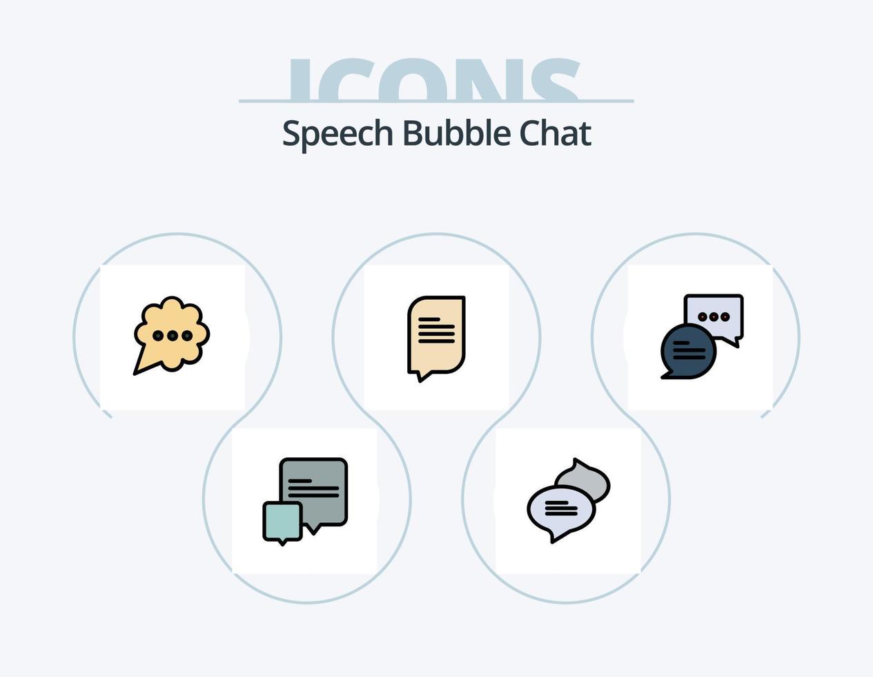 paquete de iconos llenos de línea de chat 5 diseño de iconos. ciencia. información molécula. átomo. química vector
