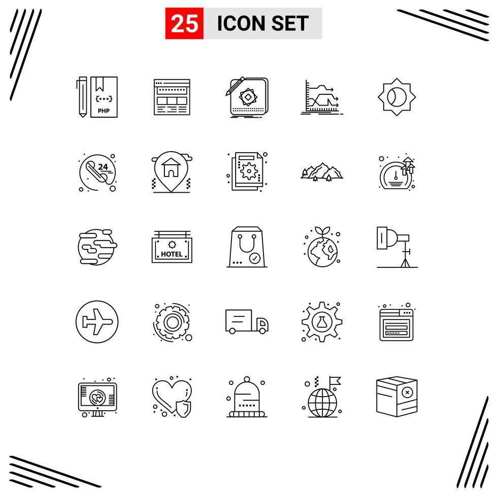 25 Thematic Vector Lines and Editable Symbols of arrows application corporate logo design Editable Vector Design Elements