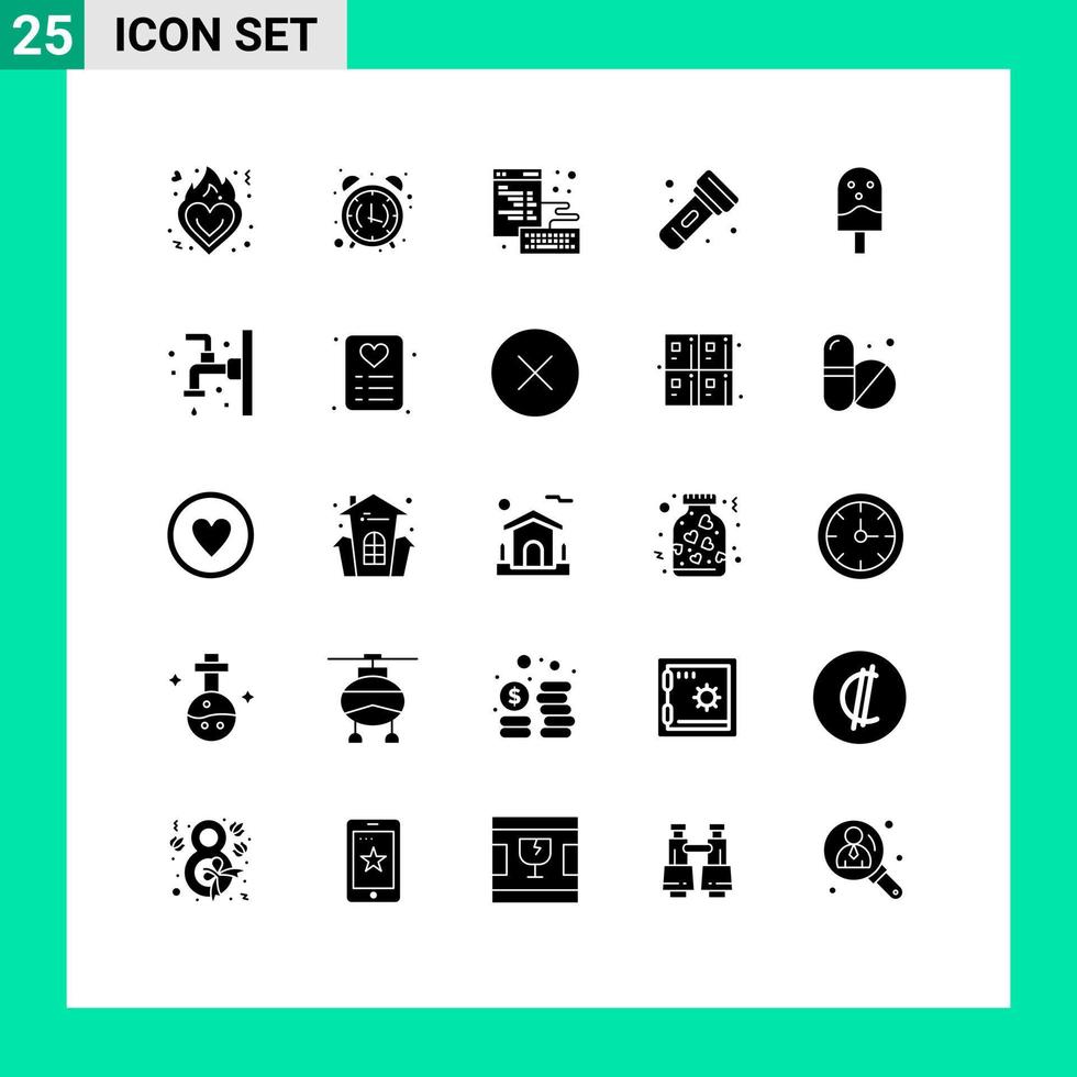 25 Creative Icons Modern Signs and Symbols of and light office flashlight page Editable Vector Design Elements
