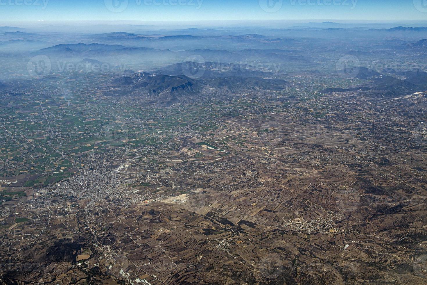 Mountains canyons plateu upland mexico city aerial view cityscape panorama photo