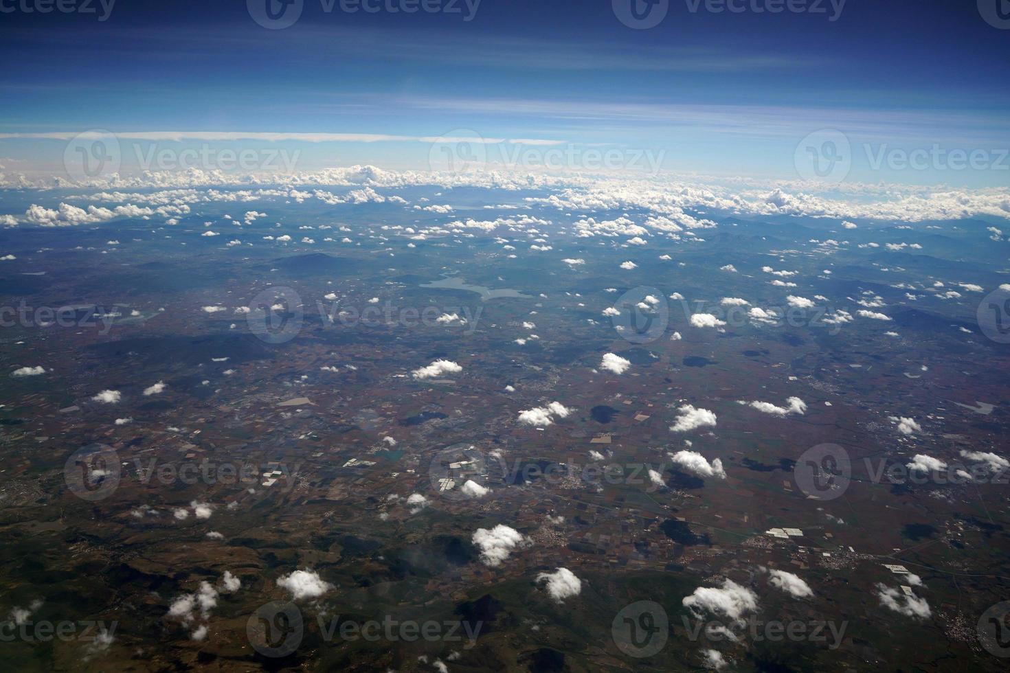 farmed fields near Guadalajara jalisco aerial panorama landscape from airplane photo