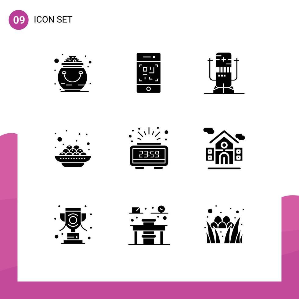 Set of 9 Modern UI Icons Symbols Signs for vadas india technology cake machine Editable Vector Design Elements