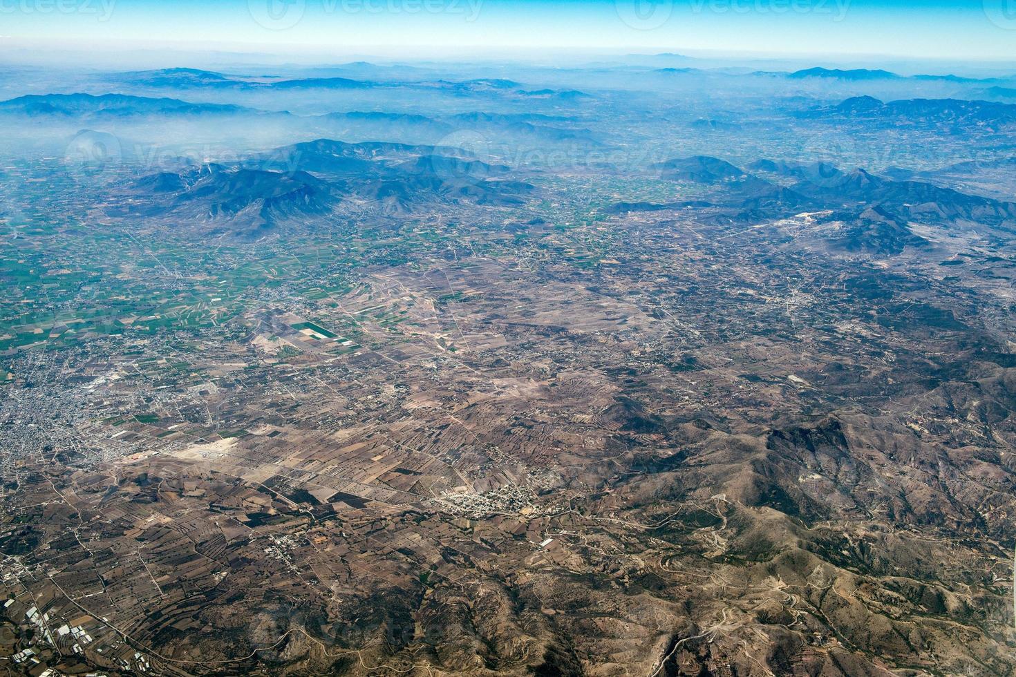 mountains near mexico city aerial view cityscape panorama photo