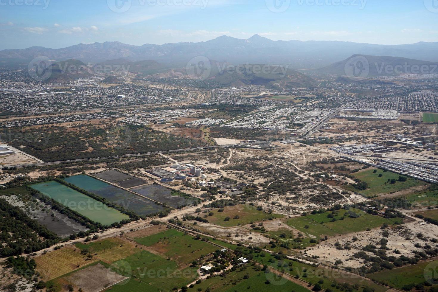 la paz baja california sur mexico aerial panorama from airplane photo
