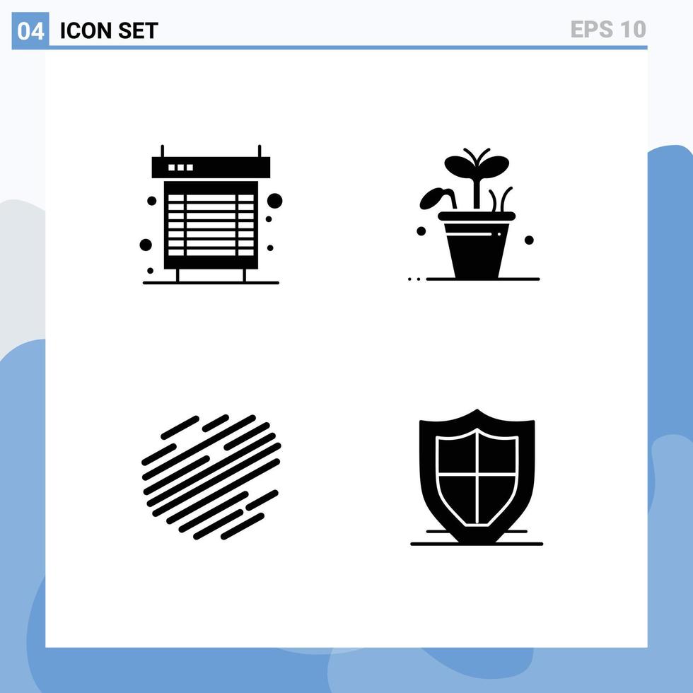 User Interface Pack of 4 Basic Solid Glyphs of computer factom heat leaf crypto Editable Vector Design Elements