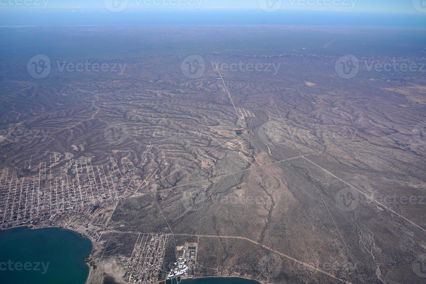 la paz baja california sur mexico aerial panorama from airplane photo