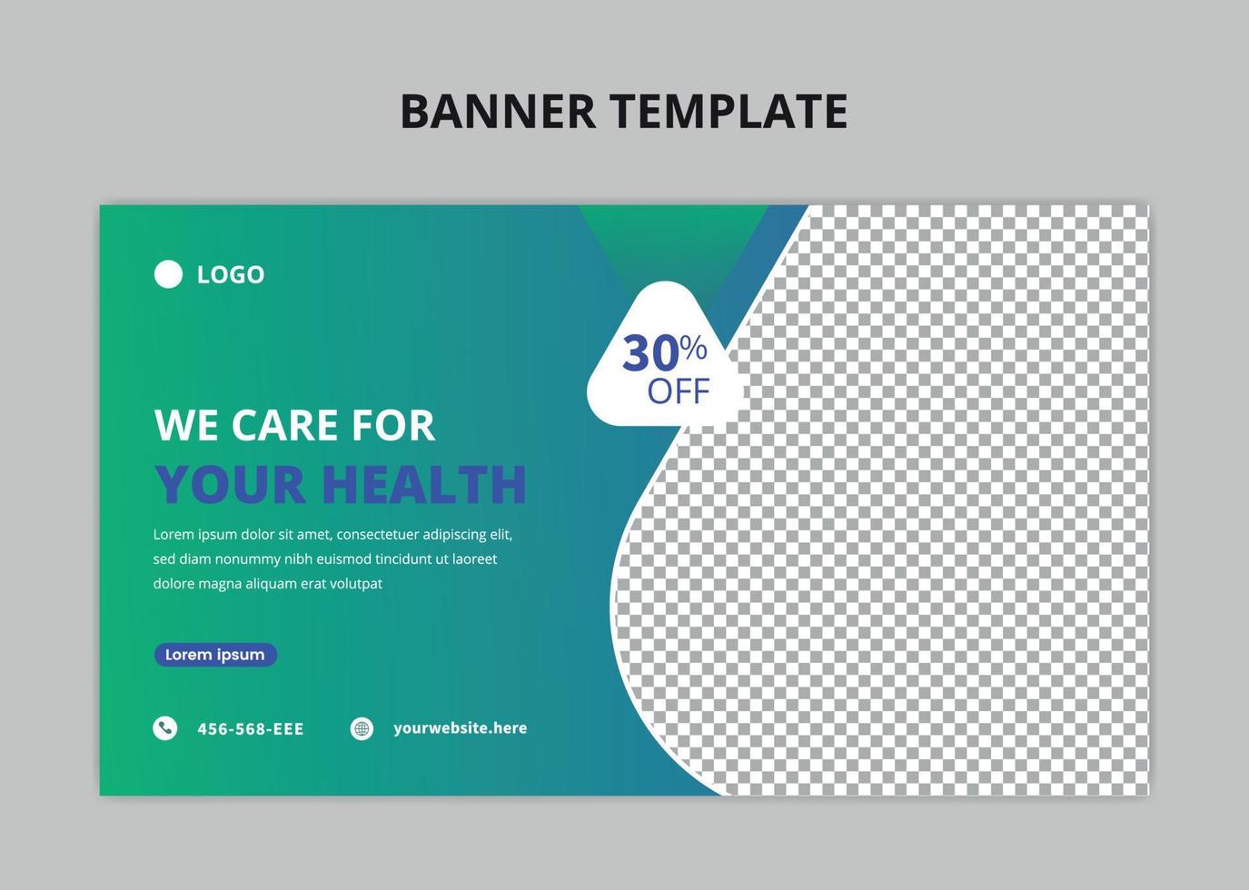 Medical health care web banner template. vector