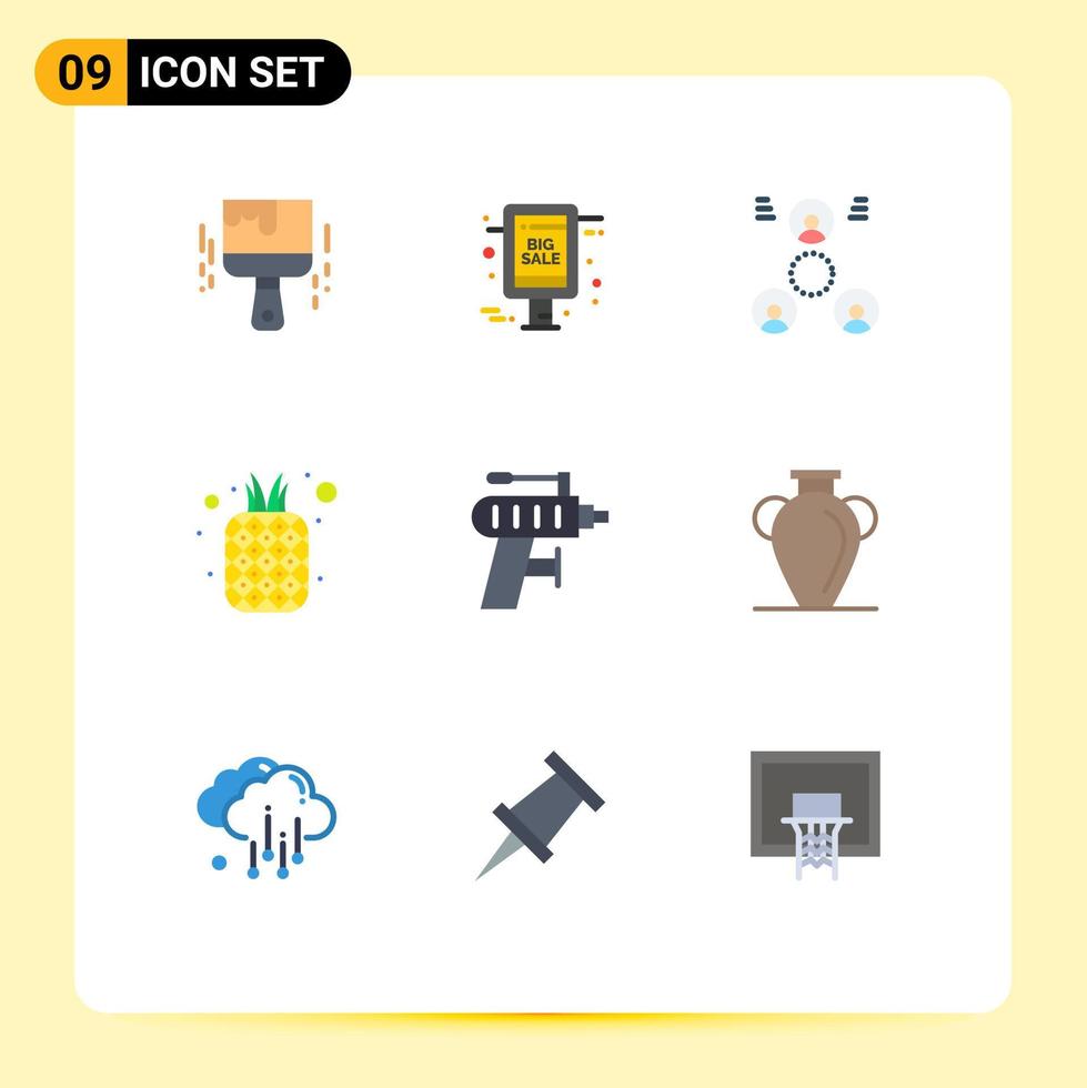 Stock Vector Icon Pack of 9 Line Signs and Symbols for drill natural company fruits food Editable Vector Design Elements