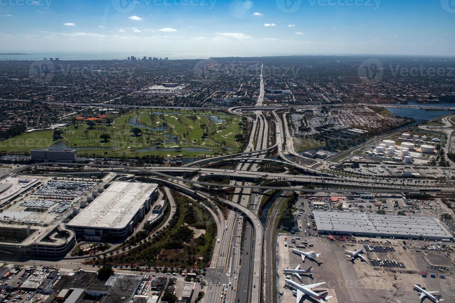 MIAMI, USA - FEBRUARY 10, 2017 - Florida Miami airport aerial view panorama landscape photo