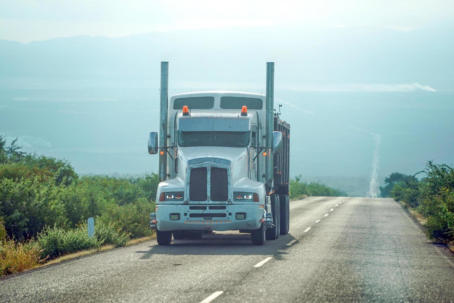 A truck on the Baja California, La Paz to San Jose, Del Cabo endless road, 2022 photo