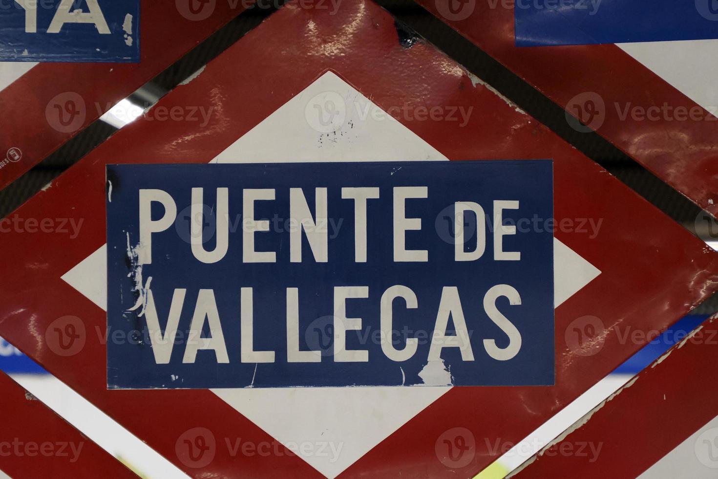 Metro Station Sign in Madrid Spain puente de vallecas photo