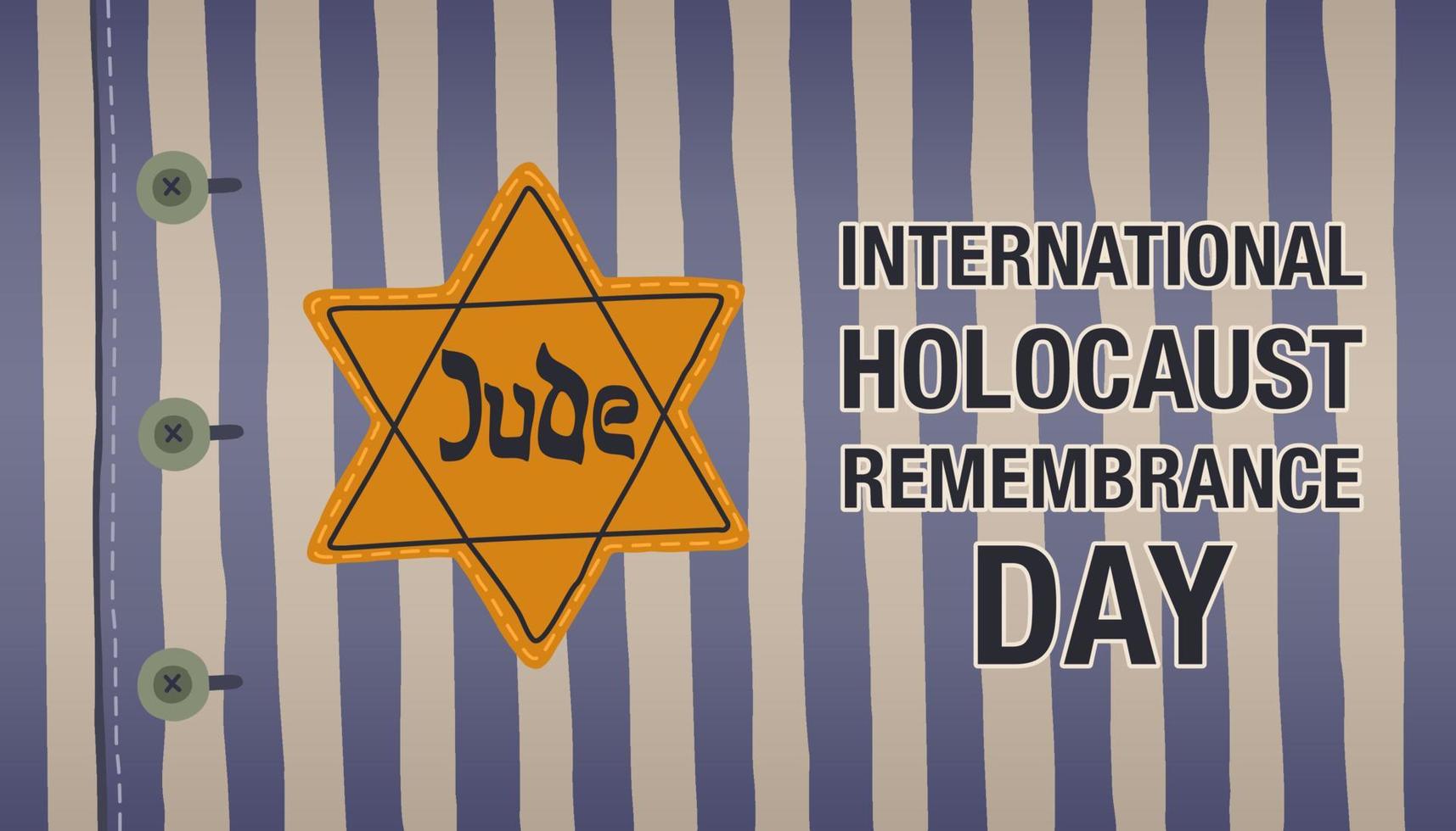 día internacional de conmemoración del holocausto. día de conmemoración en memoria de las víctimas del holocausto. 27 de enero vector