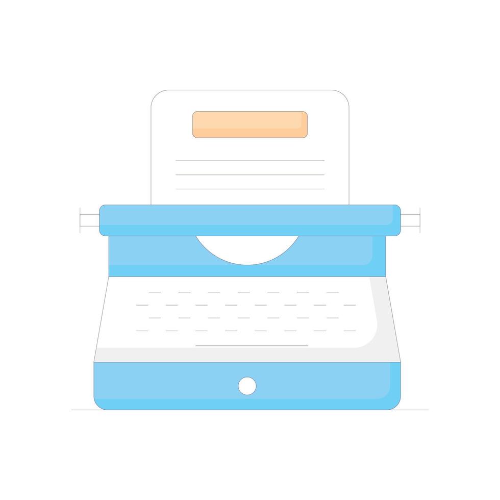 typewriter vector icon style illustration. EPS 10 file