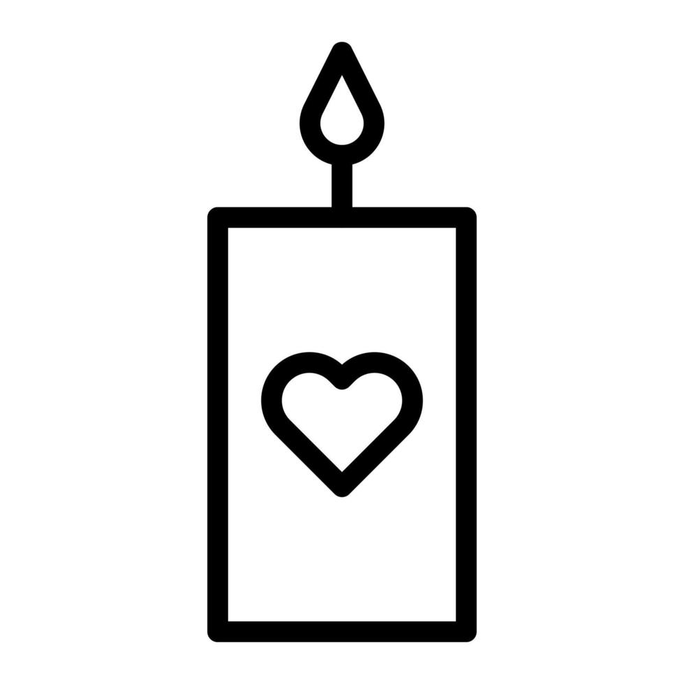 vector de ilustración de San Valentín de contorno de vela y icono de logotipo icono de año nuevo perfecto.