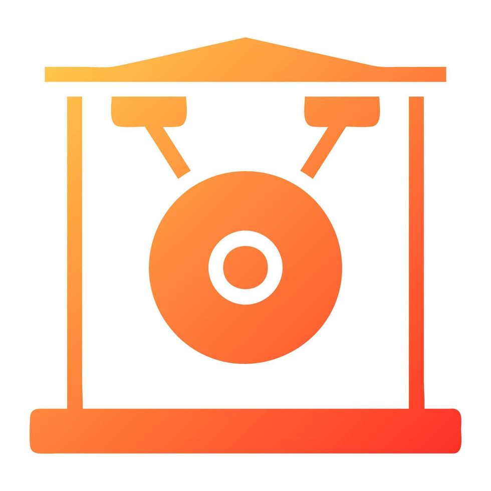gong gradient solid illustration vector and logo Icon new year icon perfect.