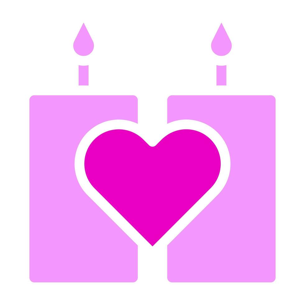 vela rosa sólida ilustración de san valentín vector e icono de logotipo icono de año nuevo perfecto.