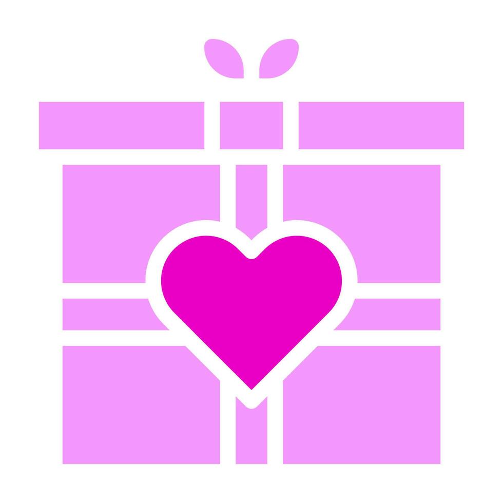 regalo rosa sólido ilustración de san valentín vector e icono de logotipo icono de año nuevo perfecto.