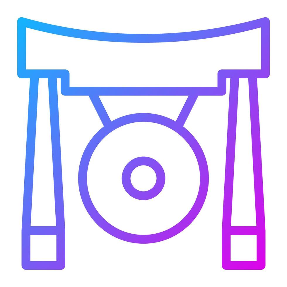gong gradient illustration vector and logo Icon new year icon perfect.