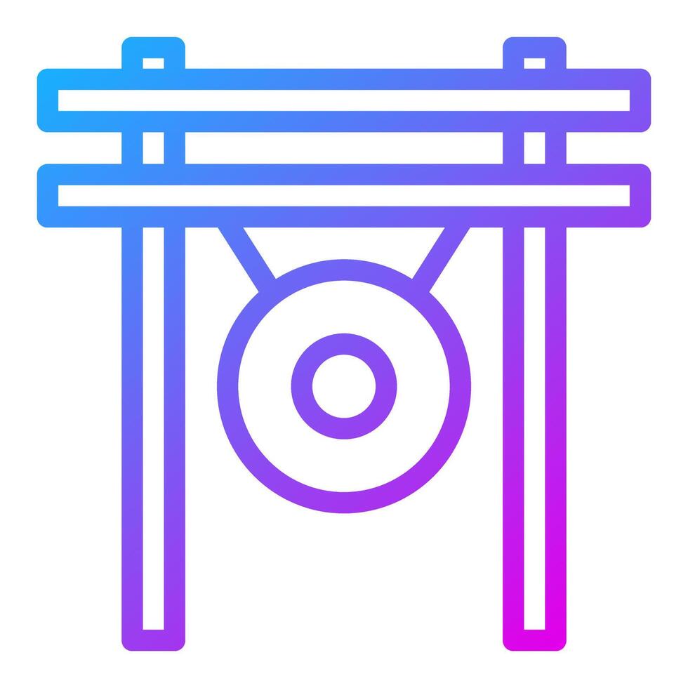 gong gradient illustration vector and logo Icon new year icon perfect.