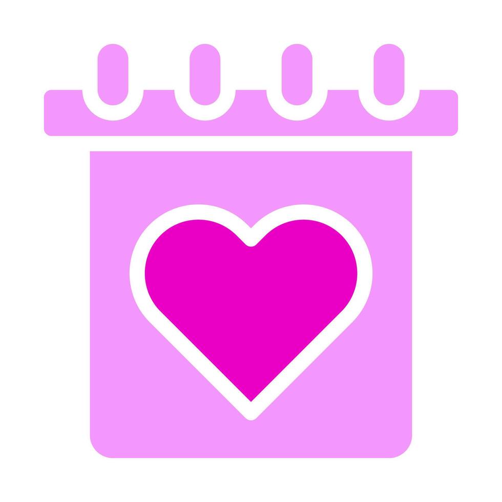 calendar solid pink valentine illustration vector and logo Icon new year icon perfect.