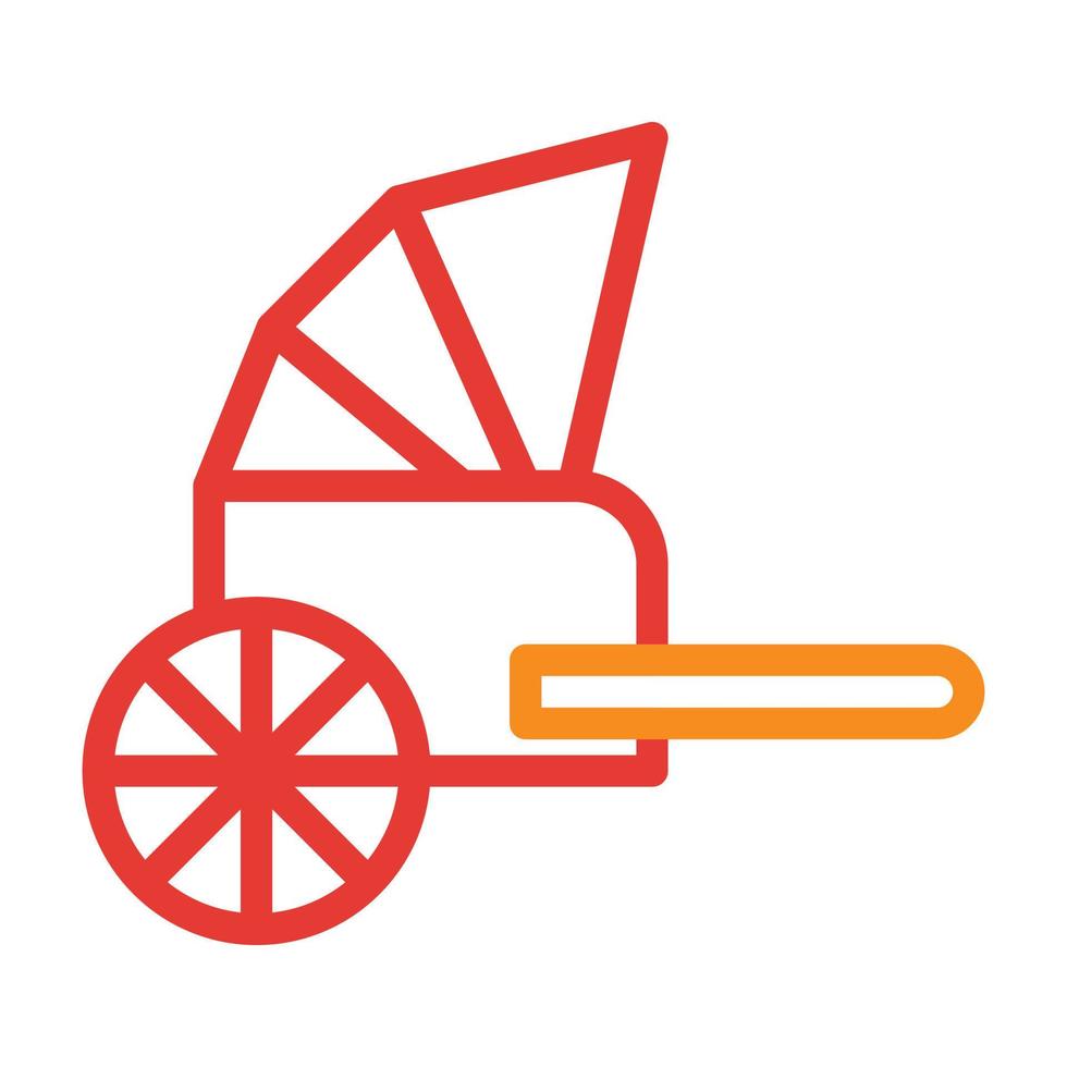 rickshaw multicolor rojo ilustración vector y logo icono icono de año nuevo perfecto.