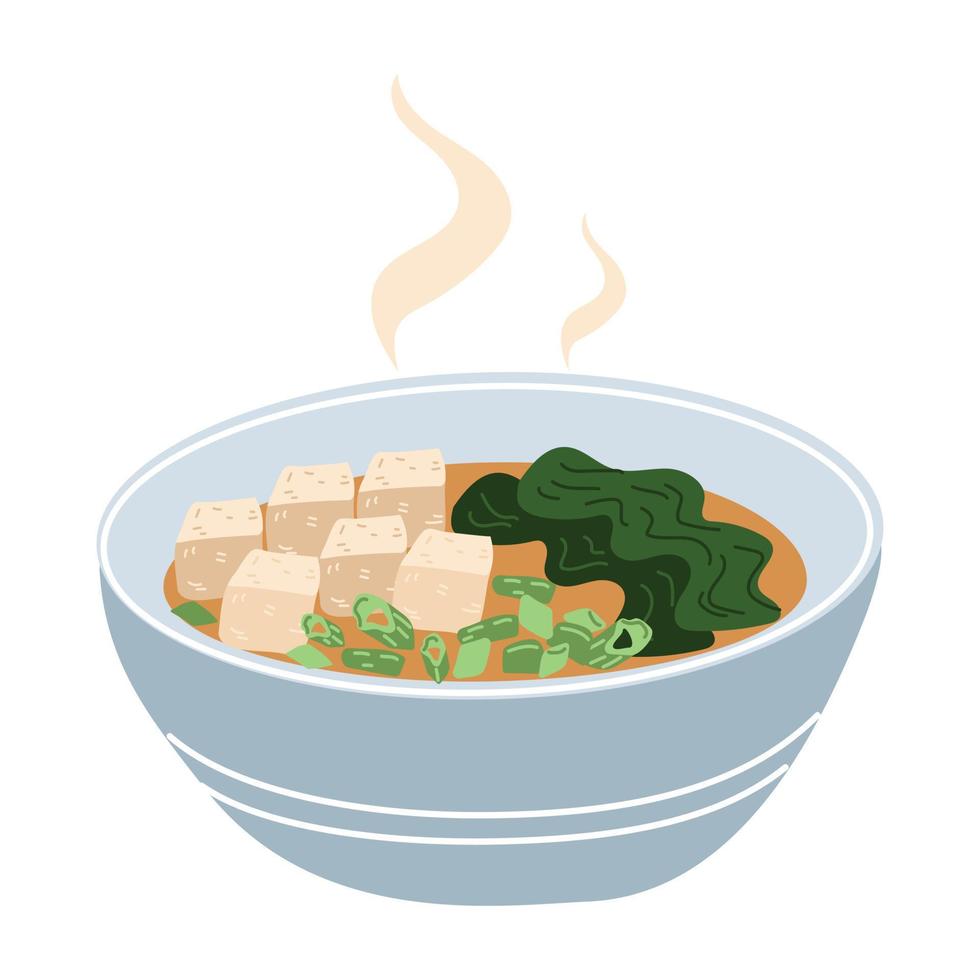 Miso soup is a dish of Japanese cuisine vector