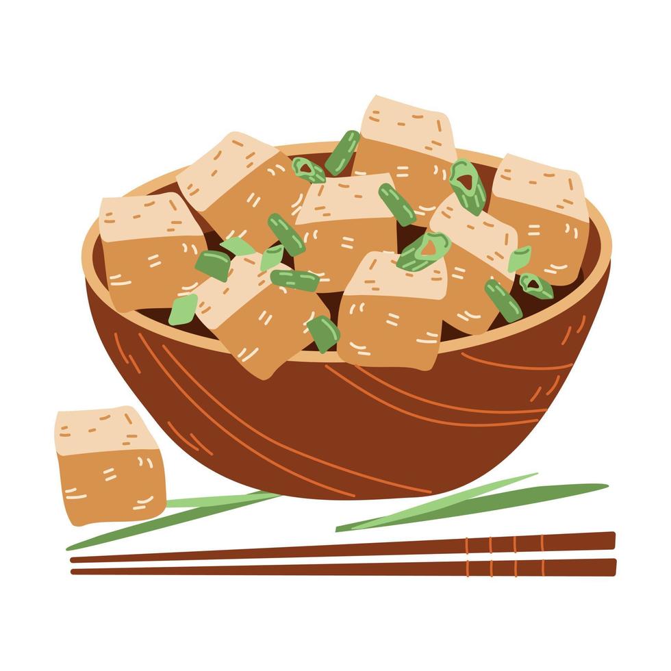 Fried Tofu Cheese delicious Chinese dessert 17308929 Vector Art at Vecteezy