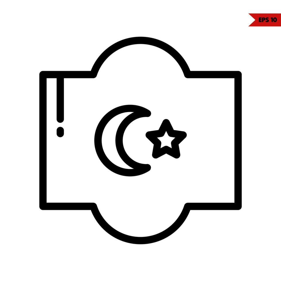 Illustration of Muslim line icon vector