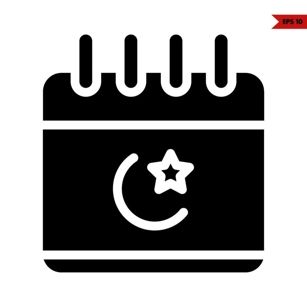 Illustration of Calendar glyph icon vector