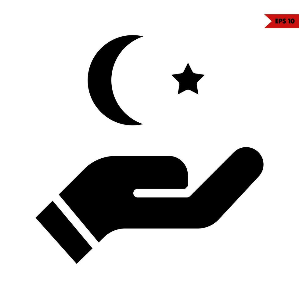 Illustration of Muslim glyph icon vector