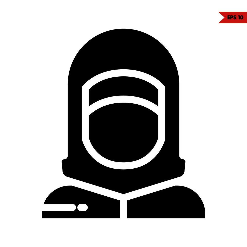 Illustration of Muslim glyph icon vector