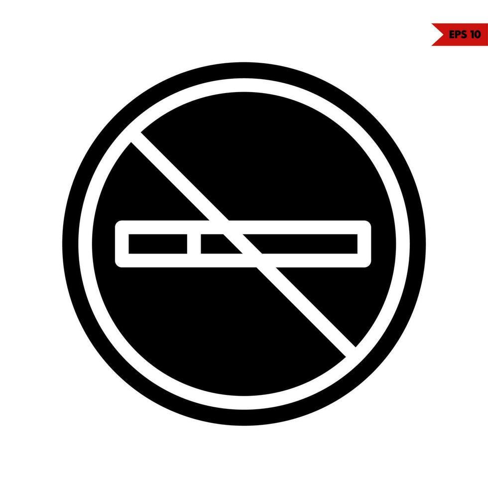 Illustration of No Smoking glyph icon vector