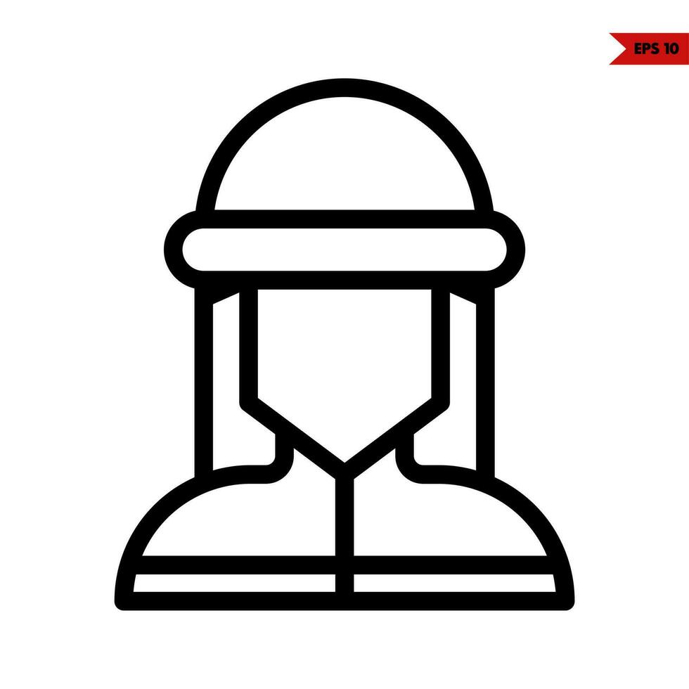 Illustration of Muslim line icon vector