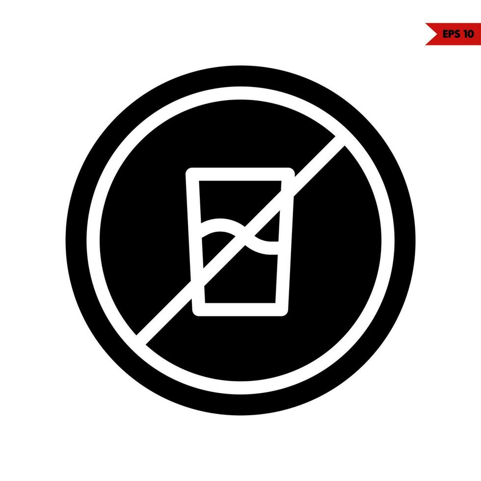 Illustration of No Drink glyph icon vector