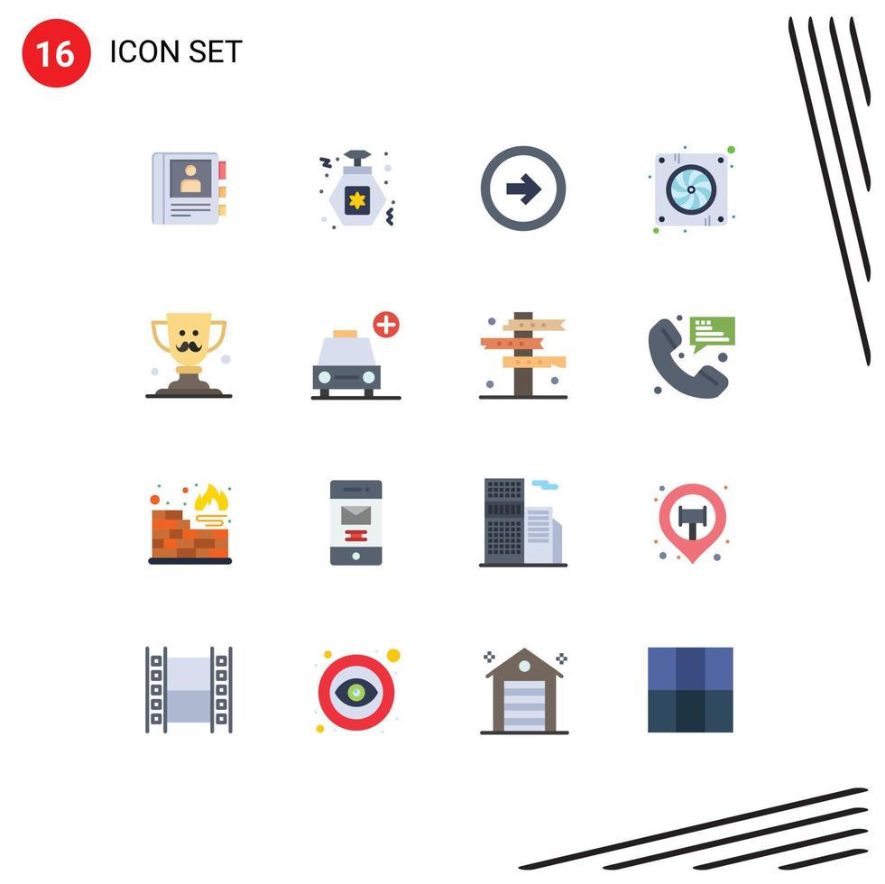 Universal Icon Symbols Group of 16 Modern Flat Colors of dad hardware button fan computer Editable Pack of Creative Vector Design Elements