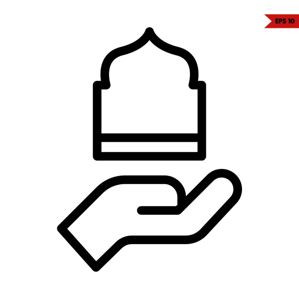 Illustration of Muslim line icon vector