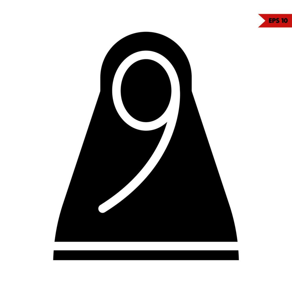 Illustration of Muslim glyph icon vector