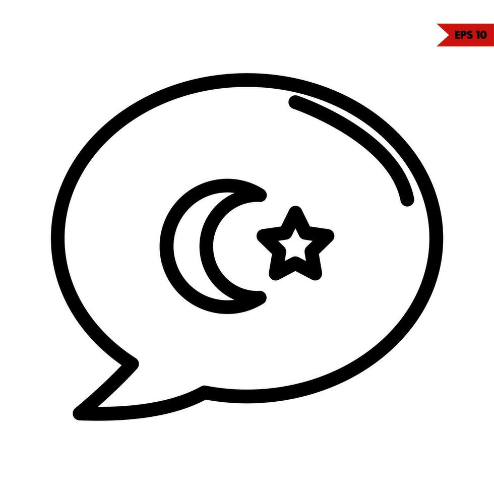 Illustration of Muslim line icon vector