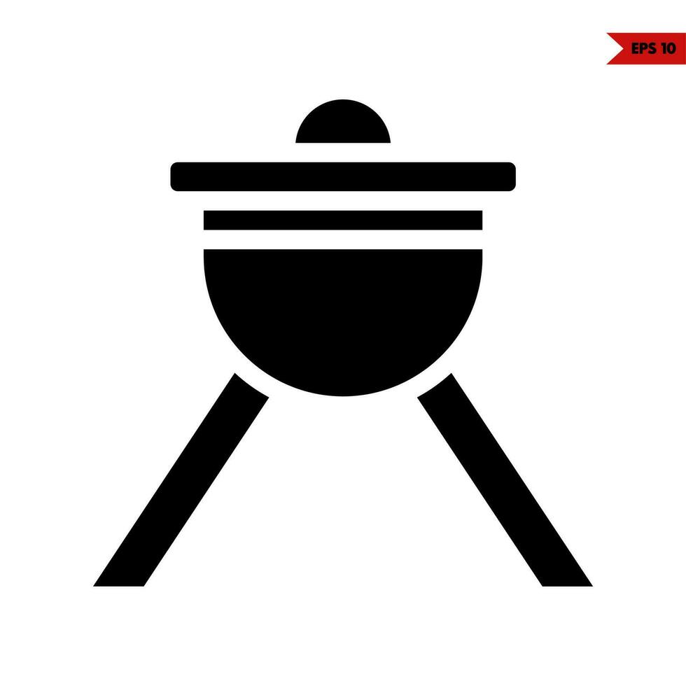 Illustration of Barbeque glyph icon vector