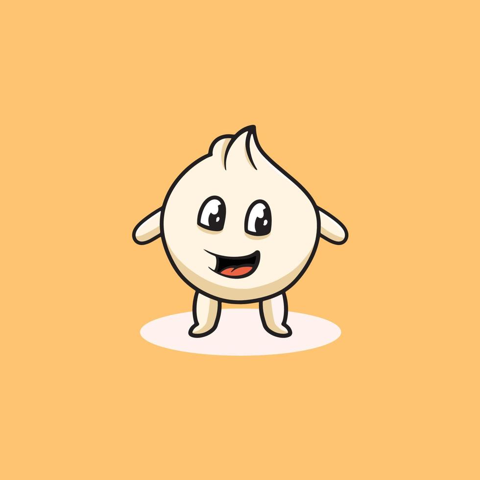 Cute dim sum smiling cartoon illustration vector