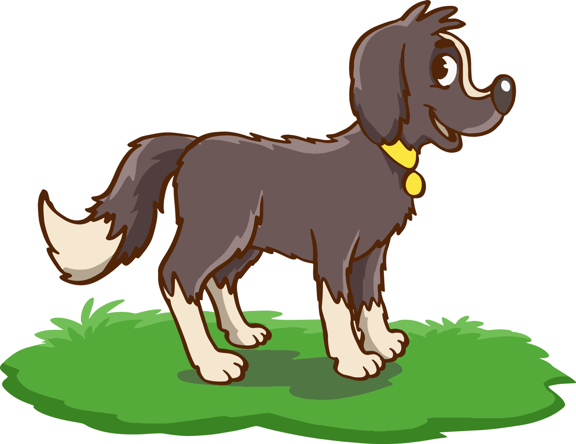 An illustration of a cartoon sheep dog.Vector cartoon style