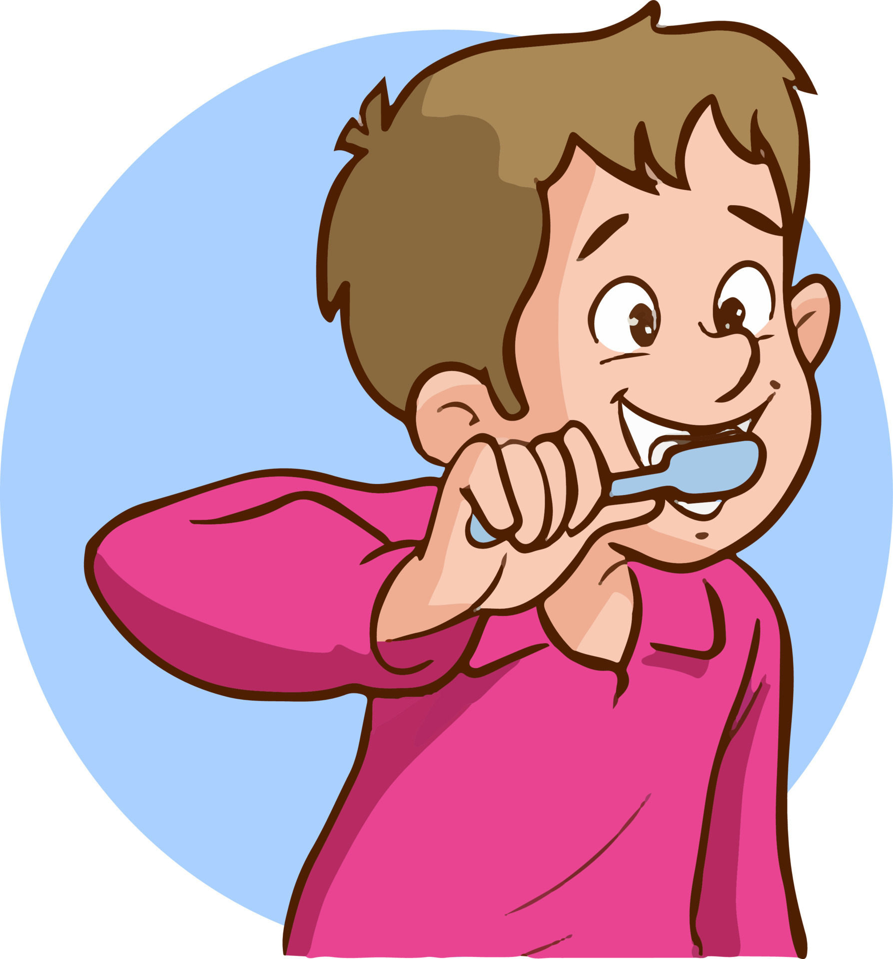 Cute Little Boy Brushing Teeth ilustración de stock 471511817   Shutterstock