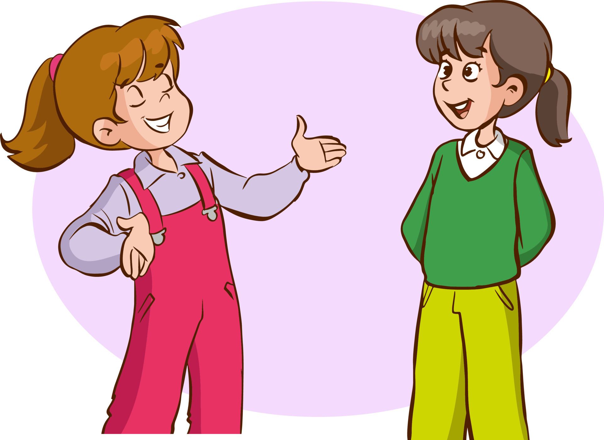 dos niños hablando ilustración de vector de personaje de dibujos animados  17309578 Vector en Vecteezy