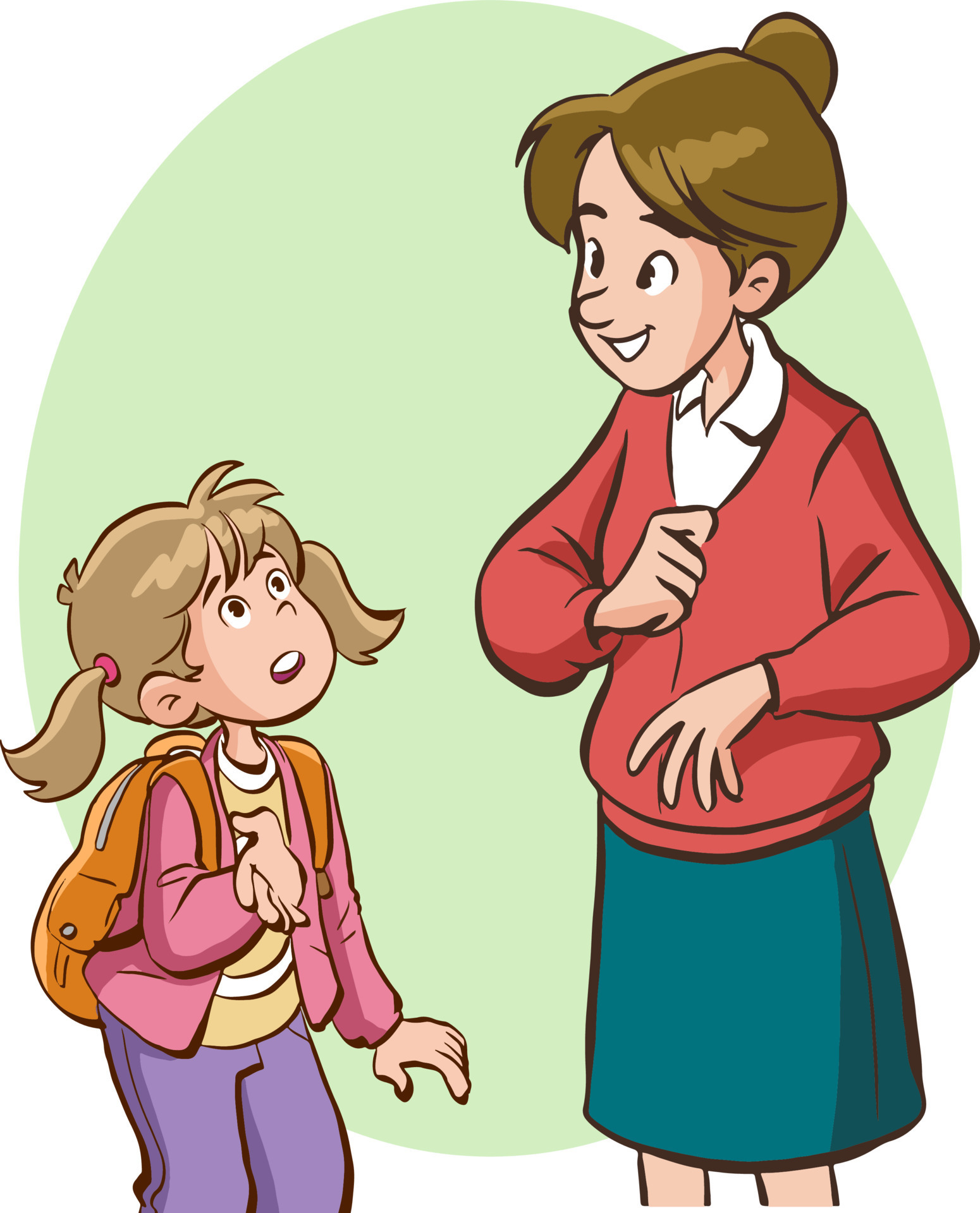 mom talk to her daughter gently cartoon vector 17309593 Vector Art at Vecteezy mom talk to her daughter gently cartoon vector 17309593 Vector Art at Vecteezy