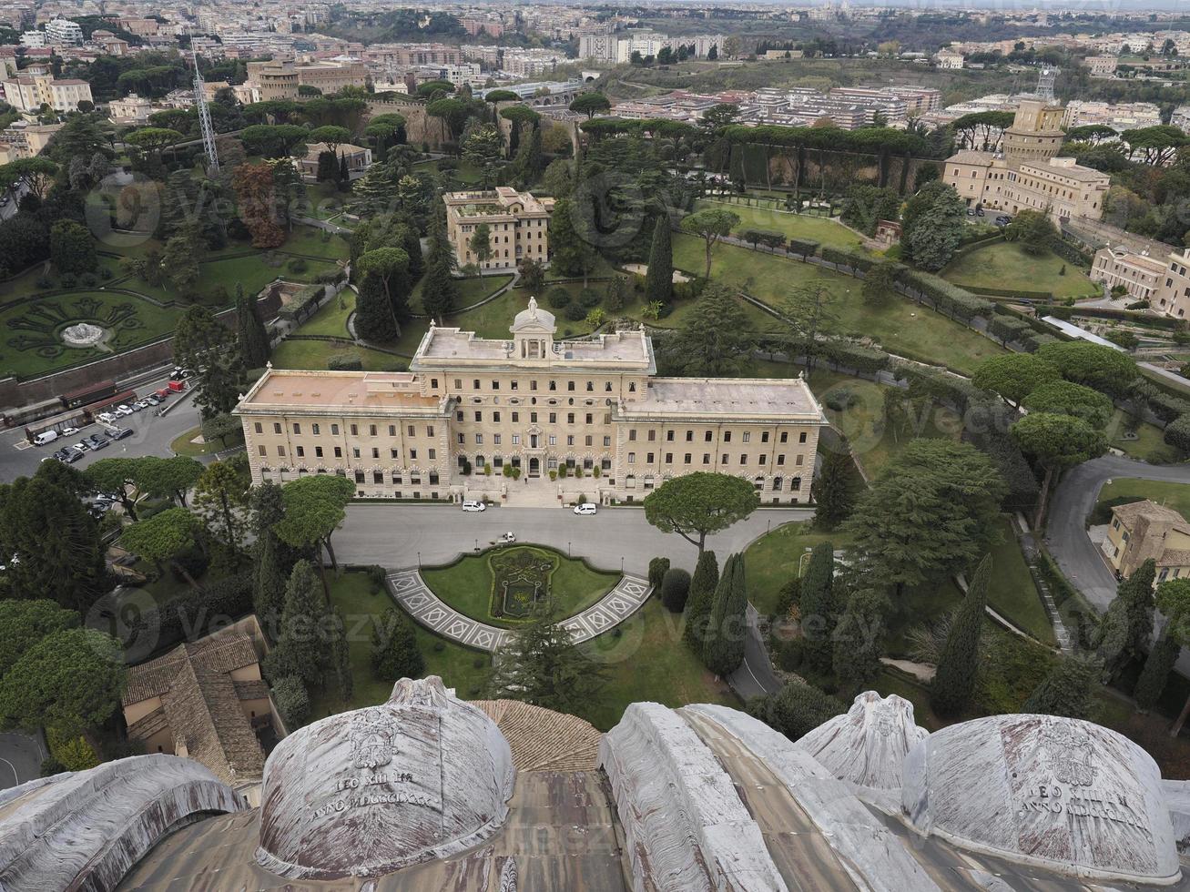 saint peter basilica rome view from rooftop vatican gardens photo